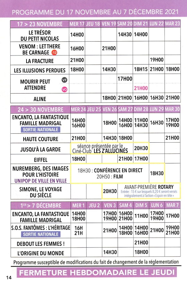 Programme cinéma Get à Revel