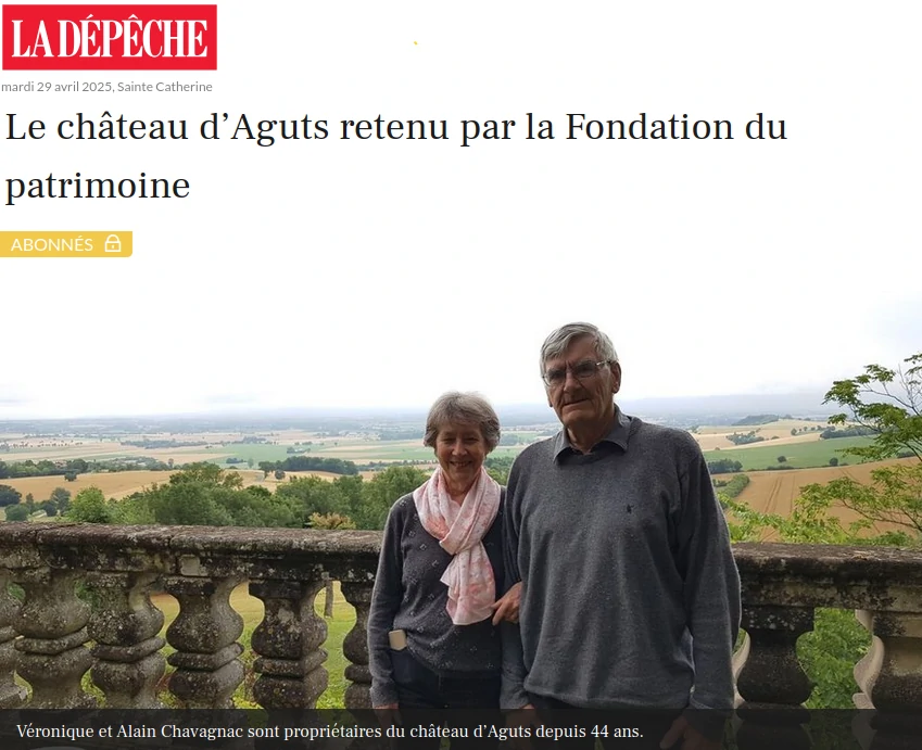 Véronique et Alain Chavagnac sont propriétaires du château d’Aguts depuis 44 ans.