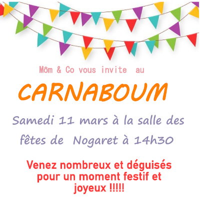 Carnaboum de l’école des 5 Clochers à 14h30 à la salle des fêtes de Nogaret