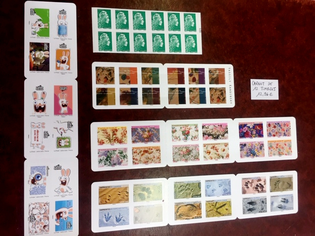 Carnets de timbres, il y a même des carnet de timbres comprenant le suivi
